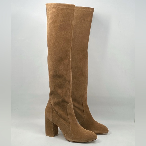 Stuart Weitzman Yuliana 85 Block Heel Slouch Boots size 6.5 - Picture 1 of 14